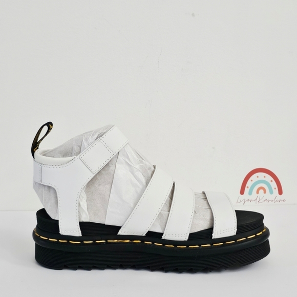 New! Dr. Martens Blaire White Leather Strap Sandals EU 38 - Picture 7 of 16
